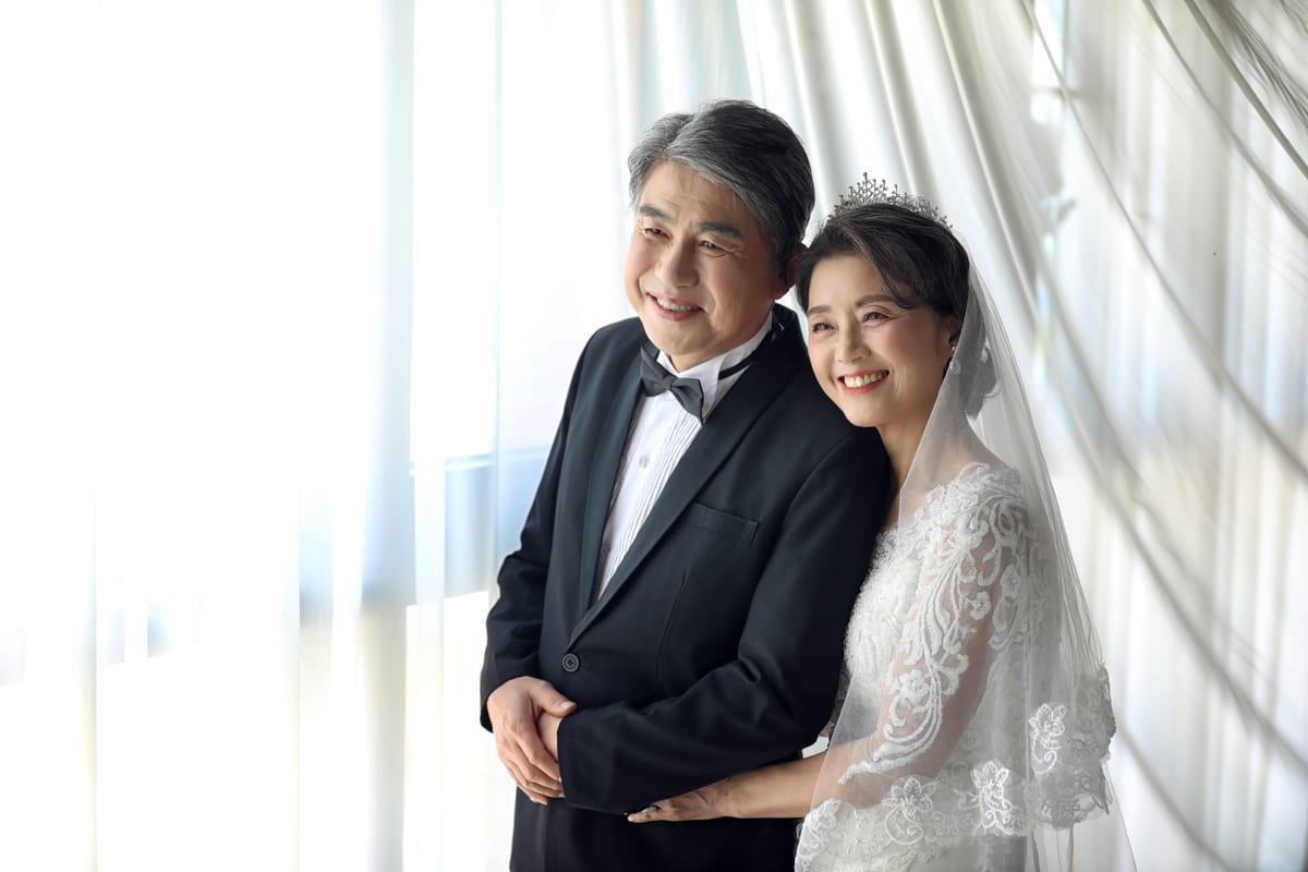 부모님의 리마인드웨딩 촬영 장면